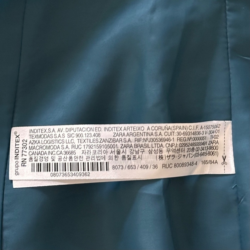 Zara Teal Single-Button Blazer - Picture 9 of 15